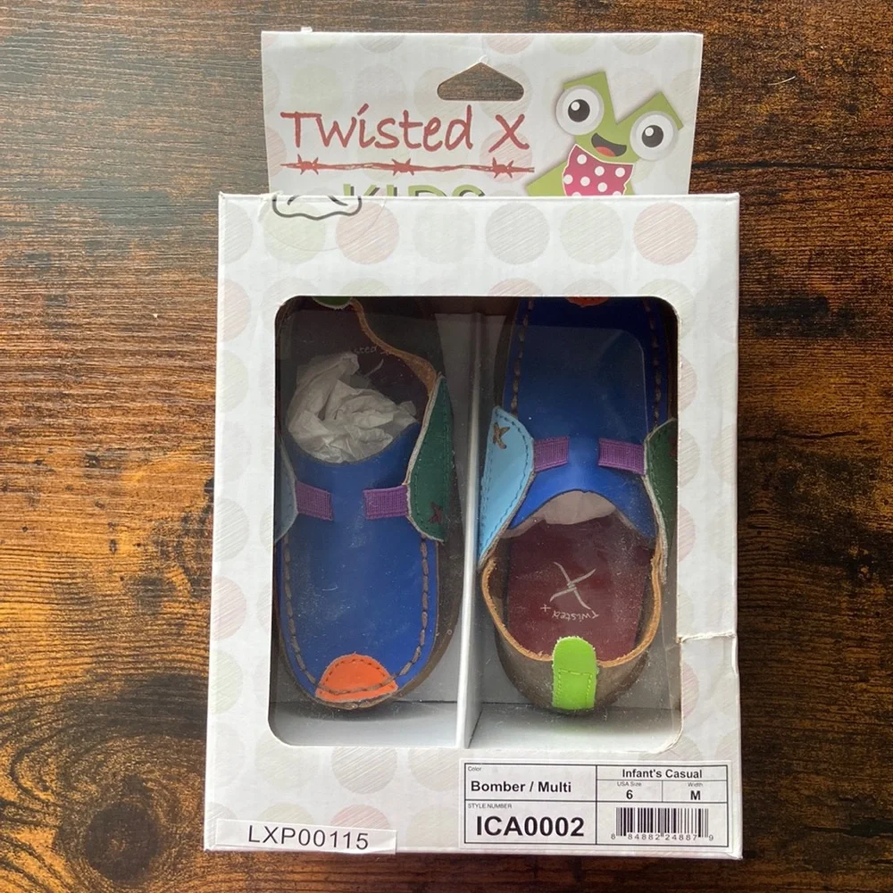 Twisted X Boys Leather Casual Shoes Sz 6 - Picture 2 of 6